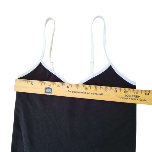 ANTHROPOLOGIE WOMEN DRESS MINI BODY CON STRETCH TIGHT BLACK WHITE STRAPPY LG XL - Picture 3 of 6